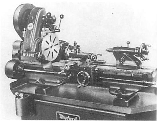 20th-century steel-working lathe
