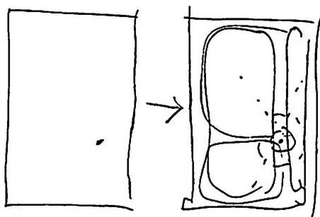 A diagram of the wholeness: here we see the system of all twenty most salient entities, overlapping each other and seen as one system. Bear in mind that this is the wholeness for a simple dot on a single rectangular sheet.