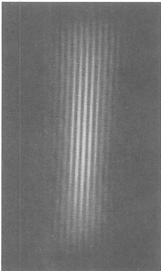 Interference fringes made by electrons hitting a wall in the two-slit experiment