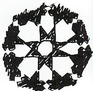 Step 5: Still more intense, because the octagon of black hand-shaped figures has been added