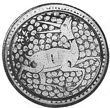 Plate with deer, Persia