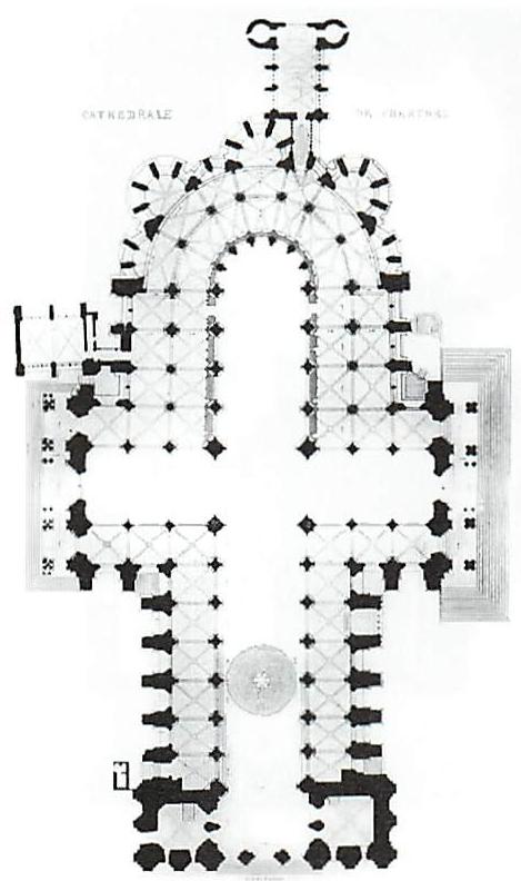 Plan of Chartres: the boundary is huge; the whole plan is almost entirely made of boundaries.