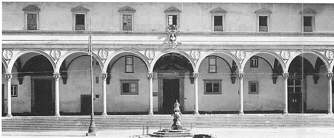 Brunelleschi's Foundling Hospital, Florence. Here the alternation between the bays, arches, circles, columns, creates a profound and quiet alternation which makes the building vividly alive.