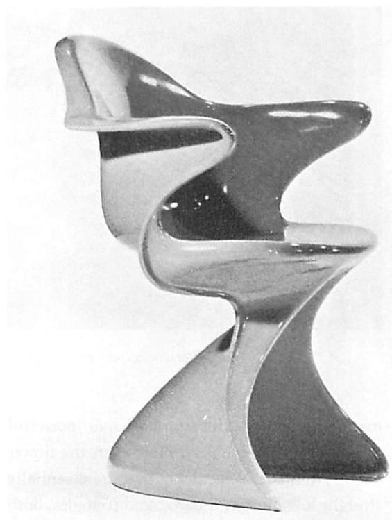 Terrible shape in a futuristic chair