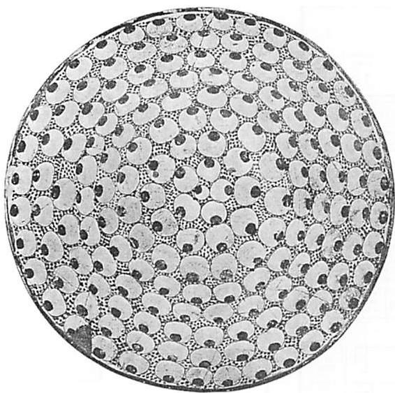 The void can be found even in a thing which seems full of detailed structure. The mass of circles with black dots itself, in spite of its multiplicity, creates a void.