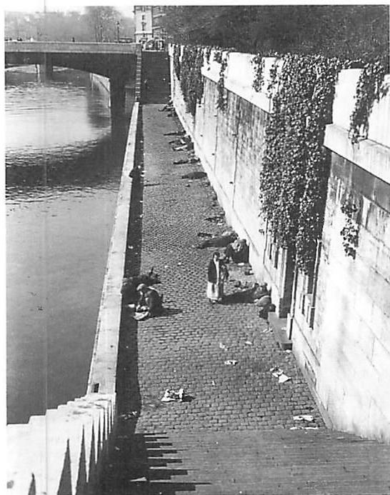 Picking through debris in early morning